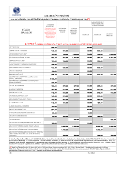 2016-2017 GÜZ Katkı Payı Öğrenim Ücreti