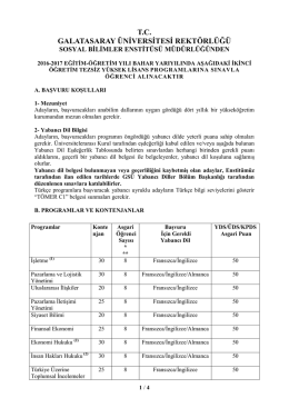 T.C. GALATASARAY &Uuml;NİVERSİTESİ REKT&Ouml;RL&Uuml;Ğ&Uuml;