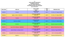 DERS KODU DERS ADI SINAV TARİHİ SAATİ SINAV YERİ