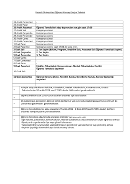 Kocaeli Üniversitesi Öğrenci Konseyi Seçim Takvimi 24 Aralık