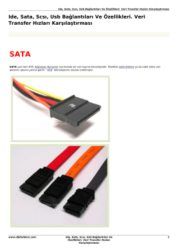 Ide, Sata, Scsı, Usb Bağlantıları Ve Özellikleri. Veri