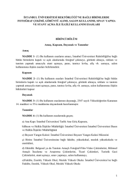 Kullanım Esasları - İstanbul Üniversitesi