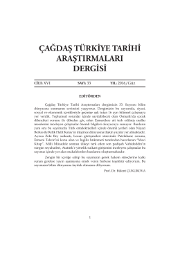 ﾇağdaş tﾜrkiye tarihi araştırmaları dergisi