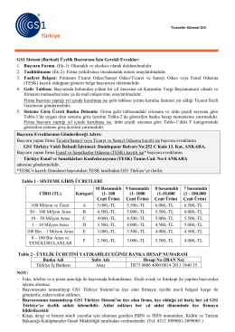 1. Başvuru Formu (Ek-1) - GS1 Türkiye