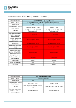 Liman/ Service point: BORUSAN (LIMANI / TERMINAL)