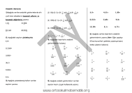Ondalıklı G&ouml;sterim 1)Aşağıda verilen ondalıklı g&ouml;sterimlerde altı