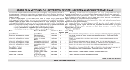 adana bilim ve teknoloji üniversitesi rektörlüğü`nden akademik