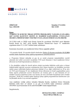 TÜRKİYE İŞ KURUMU İŞBAŞI EĞİTİM