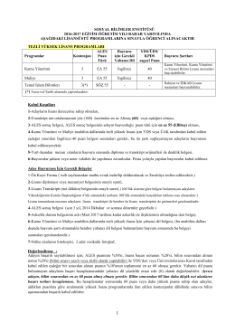 2016-2017 Bahar Yarıyılı Öğrenci Alım İlanı