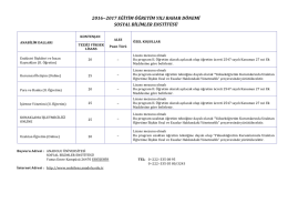 Sosyal Bilimler Enstitüsü