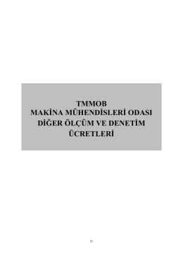 tmmob makina mühendisleri odası diğer ölçüm ve denetim ücretleri