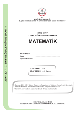 1. Değerlendirme Sınavı