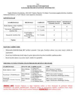 TC DUMLUPINAR &Uuml;NİVERSİTESİ SAĞLIK