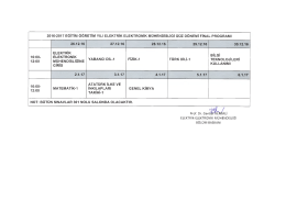 2016-2017 Güz Dönemi Elektrik-Elektronik Müh. Final Sınav Programı