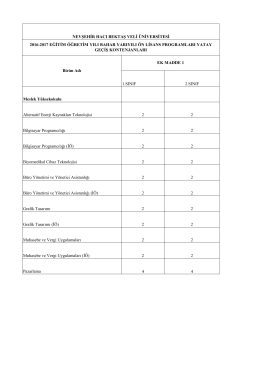 EK MADDE 1 - Nevşehir Hacı Bektaş Veli Üniversitesi