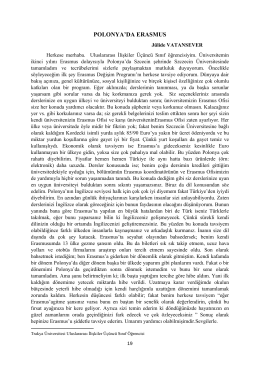 polonya`da erasmus - Uluslararası İlişkiler Öğrenci Dergisi