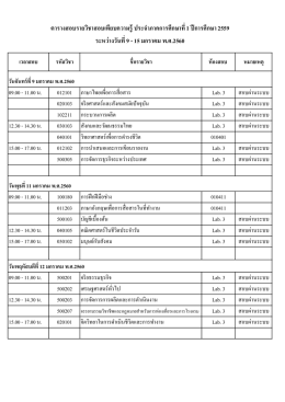 ตารางสอบรายวิชาสอบเทียบความรู้ ประจาภาคการศ