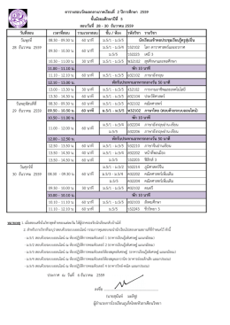 ตารางสอบระดับชั้นมัธยมศึกษาปีที่ 5