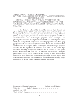 PHOTODEGRADATION - มหาวิทยาลัยศิลปากร