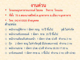 โรงแรมมุกดาหารแกรนด์ รับสมัครงานด่วน New