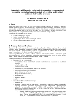 Nedostatky zjišťované v technické dokumentaci, po provedené