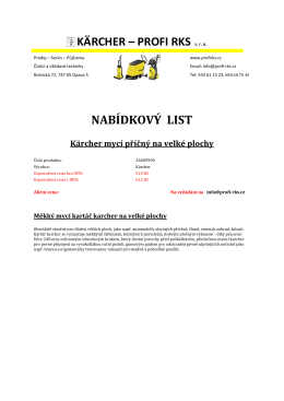 Nabídkový list pro kartáč karcher