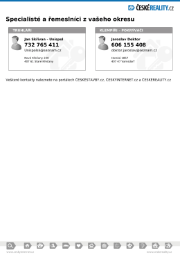 Specialist&eacute; a řemesln&iacute;ci z va&scaron;eho okresu