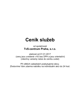 Ceník služeb - TVS