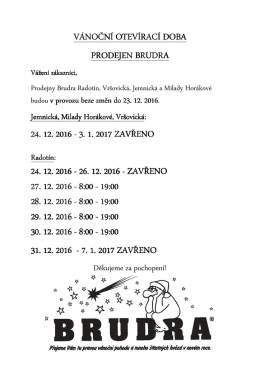 vánoční otevírací doba