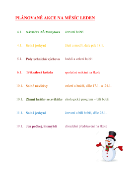 PLÁNOVANÉ AKCE NA MĚSÍC PROSINEC 3.12. 23. ročník