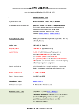 aukčn&iacute; vyhl&aacute;&scaron;ka