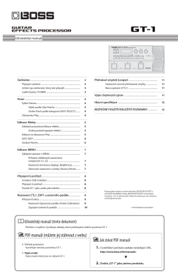 BOSS GT-1 - Uživatelský manuál