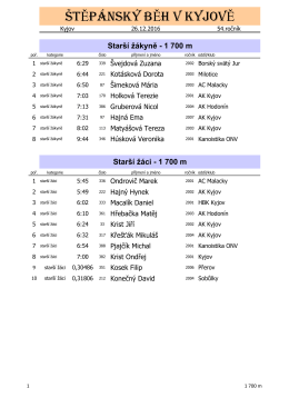 &Scaron;těp&aacute;nsk&yacute; běh - Atletika SK Přerov