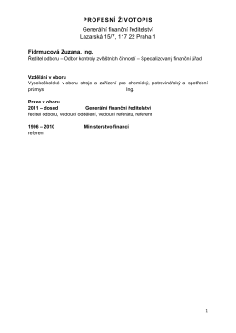 Profesní životopis představení