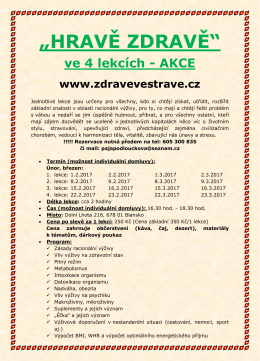 &bdquo;hravě zdravě&ldquo; ve 4 lekc&iacute;ch