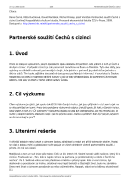 Partnersk&eacute; soužit&iacute; Čechů s cizinci