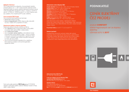 Cen&iacute;k produktů Skupiny ČEZ pro podnikatele na rok 2017