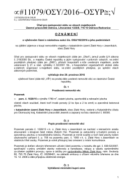 Oznámení o výběrovém řízení s následnou aukcí