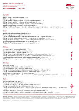 PERFECT CANTEEN VIG ČR Pondělí Úterý Středa Čtvrtek Pátek