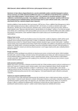 ABSL Diamond v oblasti vzděl&aacute;v&aacute;n&iacute;: SAP Services a jeho program