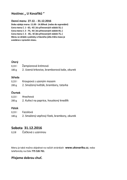Týdenní menu