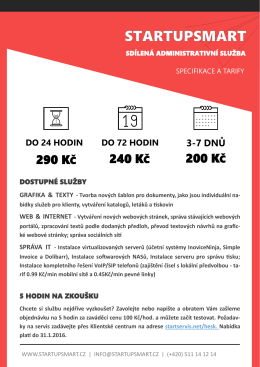 specifikace služby () - StartUpSmart &ndash; dotace pro start