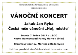 vánoční koncert - Farnost Strakonice