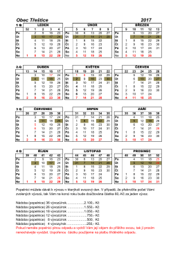 Svozov&yacute; kalend&aacute;ř Tře&scaron;tice 2017