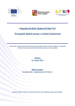 Financování zdravotnictví - Evropská dobrá
