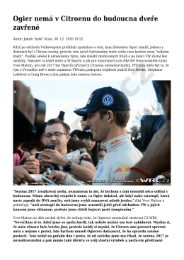 Ogier nemá v Citroenu do budoucna dveře zavřené