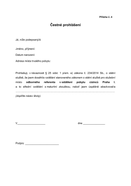 Čestn&eacute; prohl&aacute;&scaron;en&iacute;