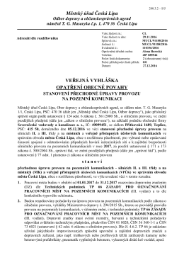 stanovení přechodné úpravy provozu na pozemních