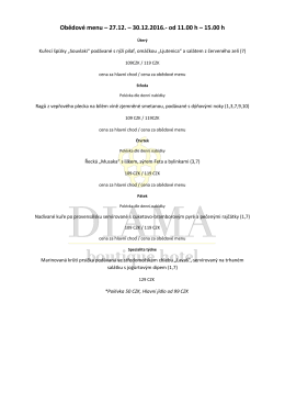 Obědové menu - Café Wine Bar Diama
