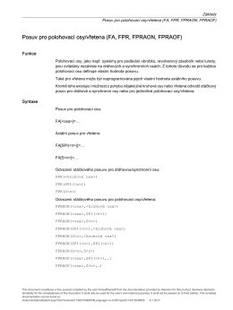 Posuv pro polohovací osy/vřetena - Siemens Industry Online Support